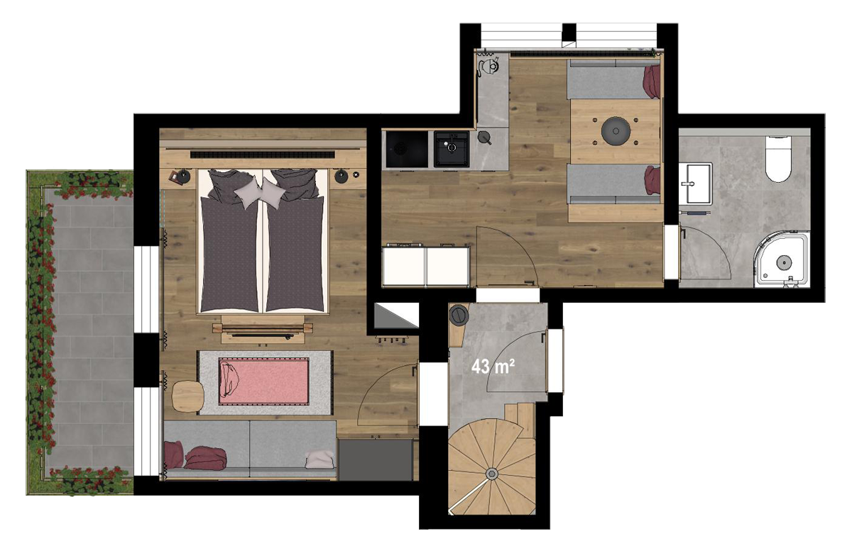 Grundriss Fewo Bergstation